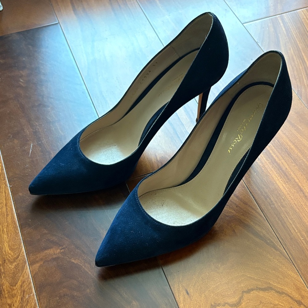 Gianvitto Rossi Elegant suede 85 Navy Blue Women's Pumps